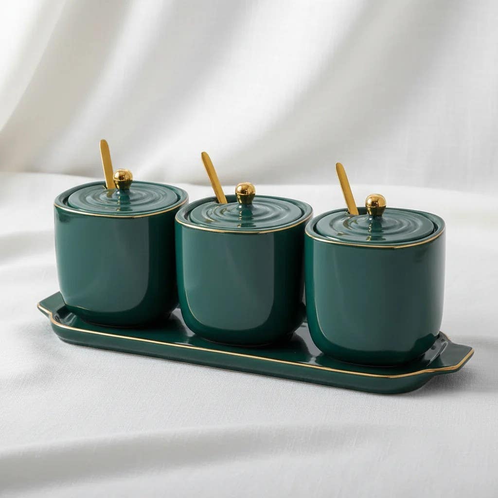 The Minimalist Culinary Sanctuary (La Maya Green Spice Set 3 Pieces In Tray)