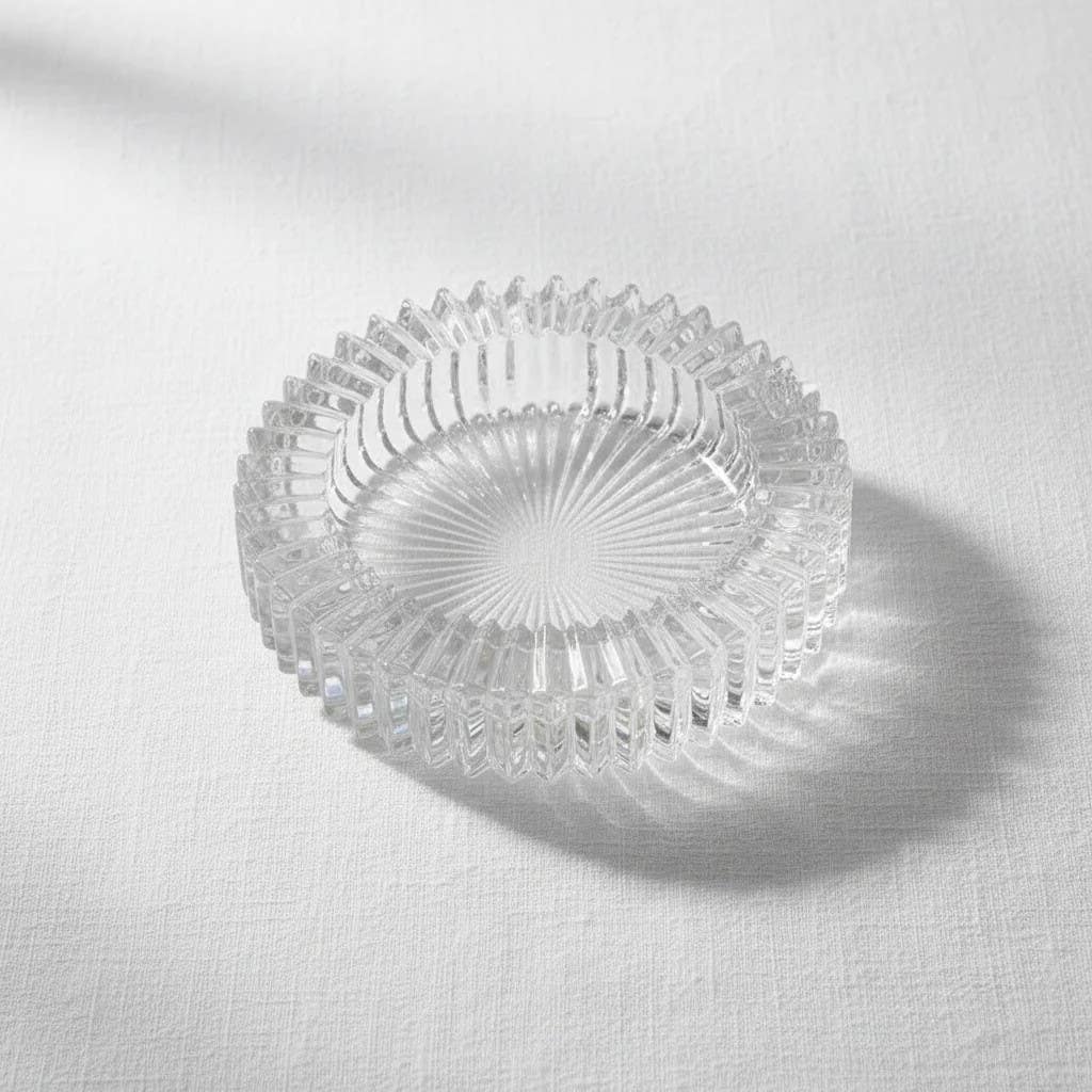 Radiant Glass Sun-Shaped Decorative Ashtray & Trinket Dish