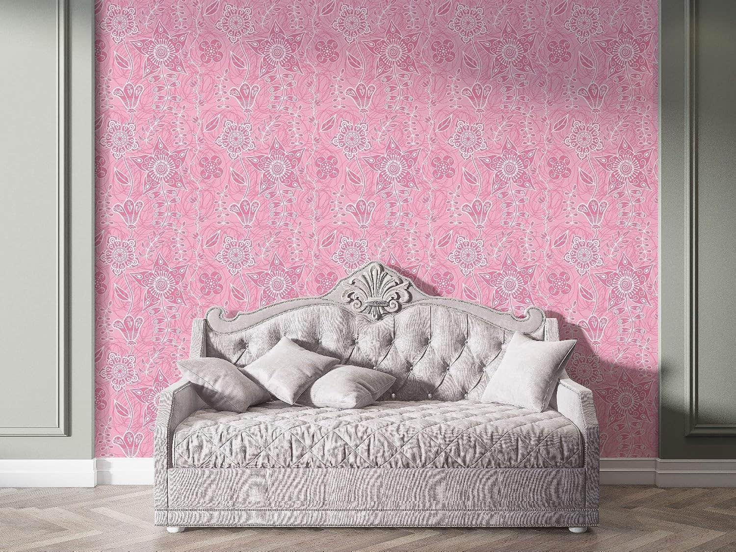 Abstract Pattern Wall Mural – Homes Gallery – Fabric Material – 4.2m x 3m – Rose