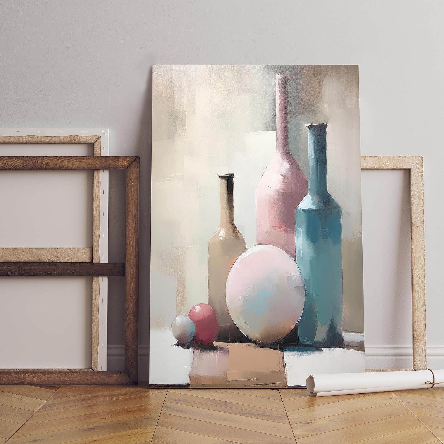 Home Gallery painting various bottles ball table Printed canvas wall art 60x40 cm