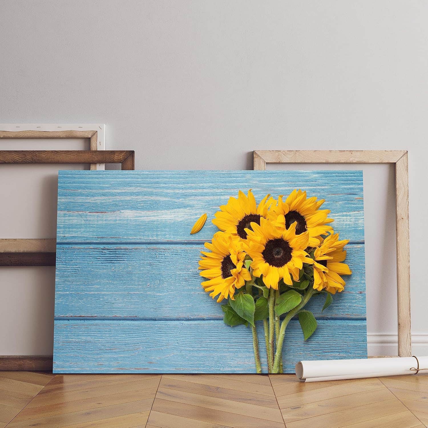 Home Gallery top view sunflowers frame Printed canvas wall art 60x40 cm