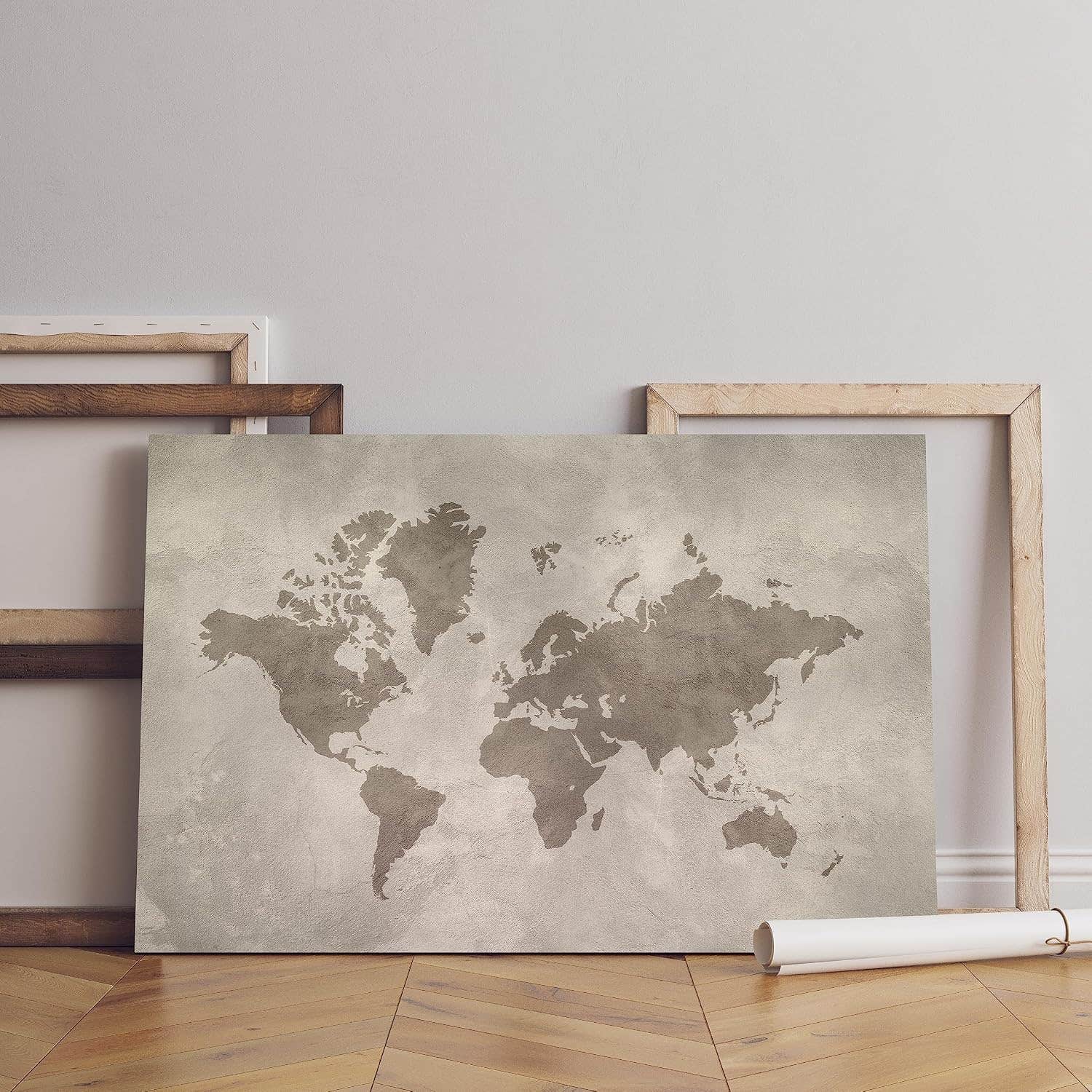 Home Gallery world map isolated concrete Printed canvas wall art 60x40 cm