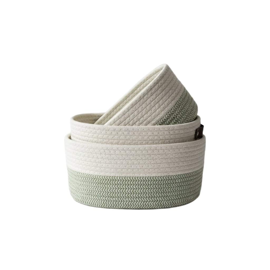 Oval Fabric Basket Bathroom Set