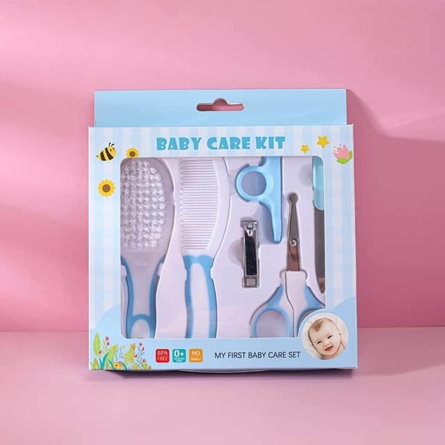 Newborn Baby Grooming Kit: Nail Clipper, Scissors, Hair Brush, Comb - Health Care Set