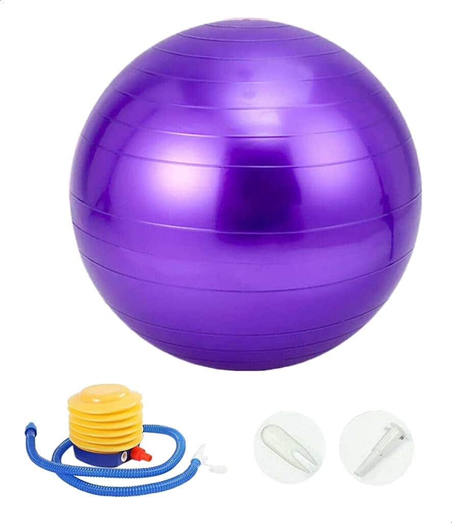 Generic Purple Yoga Ball 75cm with Air Pump - Fitness Exercise Ball