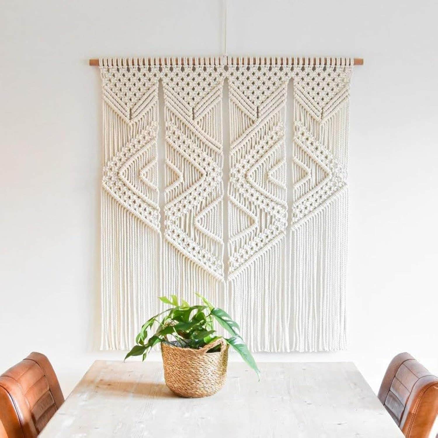 Home Gallery Handmade Macramé Wall Hanging, 120×100 cm – Off-White