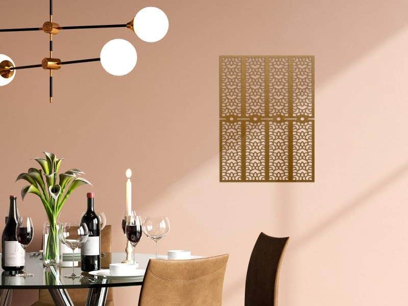 Modern Geometric Brown Wood Wall Art - Home Gallery - Landscape Orientation