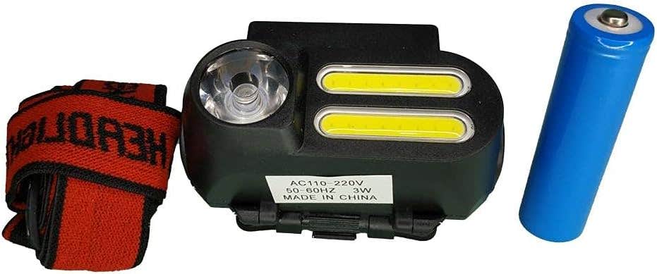 Rechargeable LED Headlamp with Adjustable Strap - Black