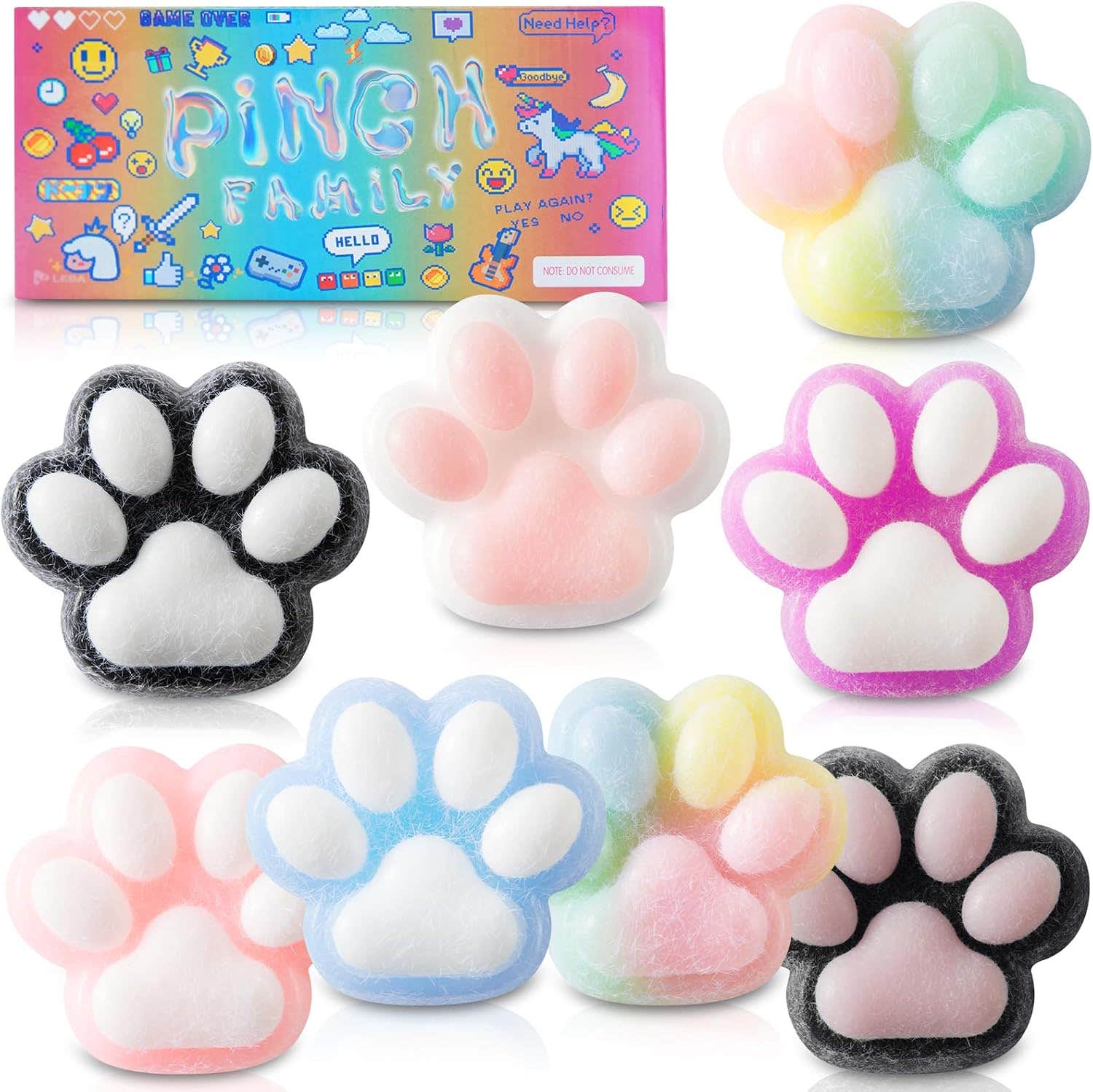 MoZkkiz Taba Squishy Cat Paw Squeeze Toy - Stress Relief, Kawaii Sensory Toy