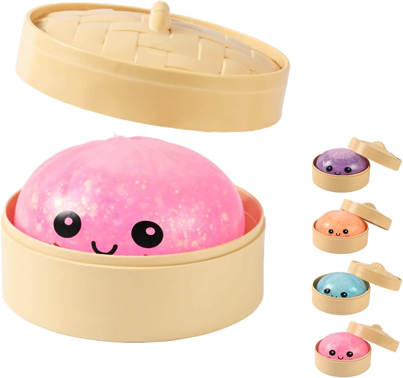 DynamiKsounds Pink Squishy Stress Relief Toy with Steamer Basket Design