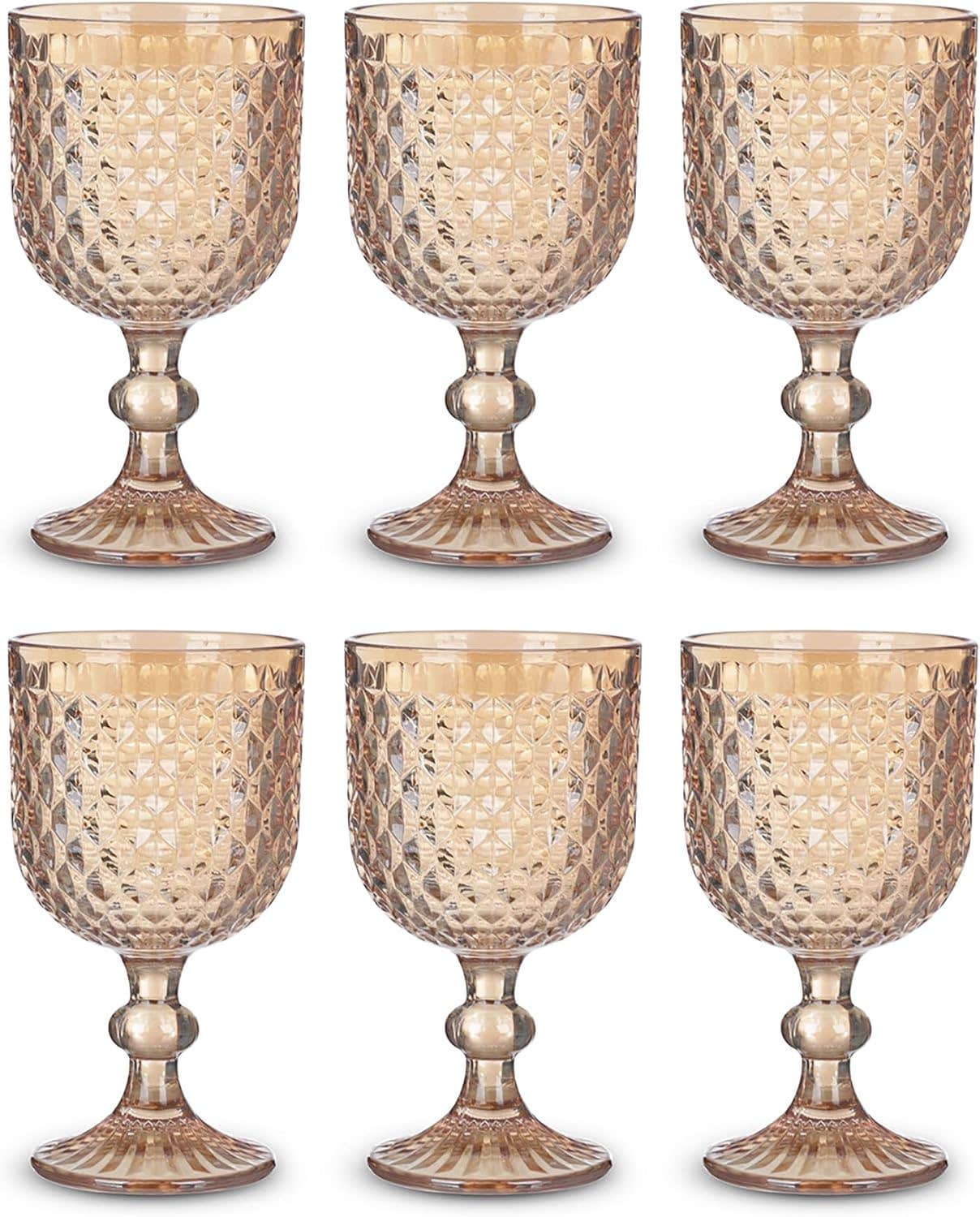 Modern glass set, 6 pieces, 200 ml – Gold Clear
