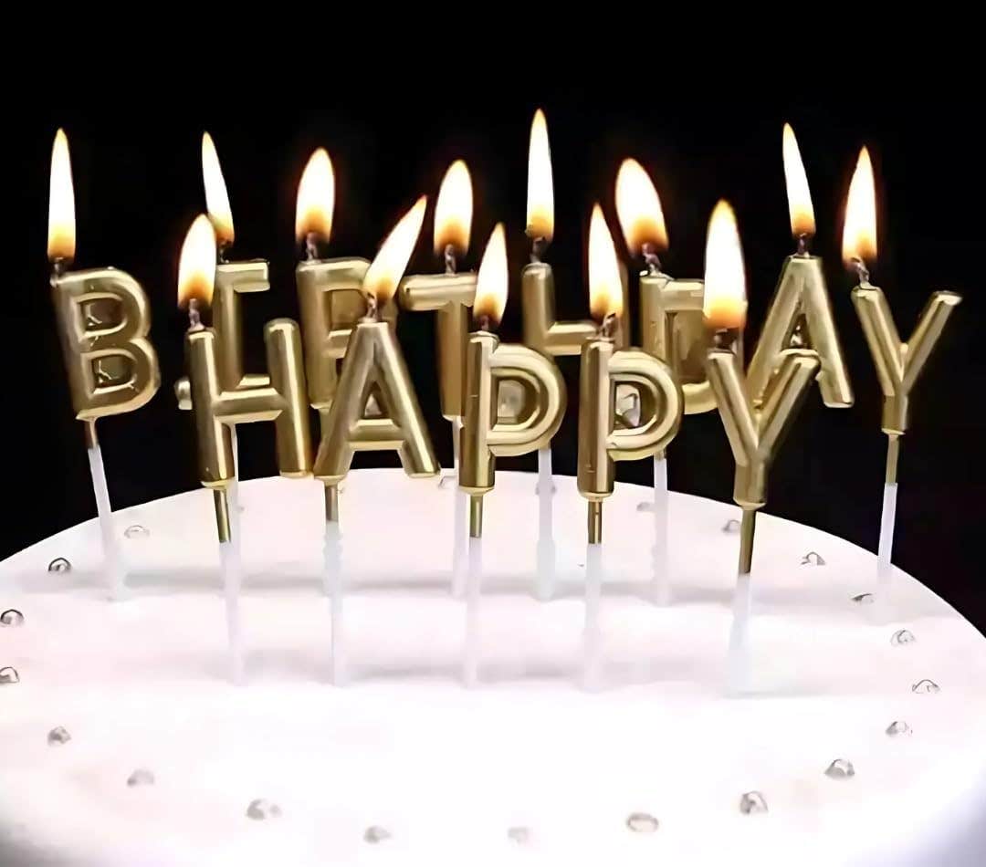Birthday Candles, Happy Birthday, Tart Decoration, Birthday Party, Gold
