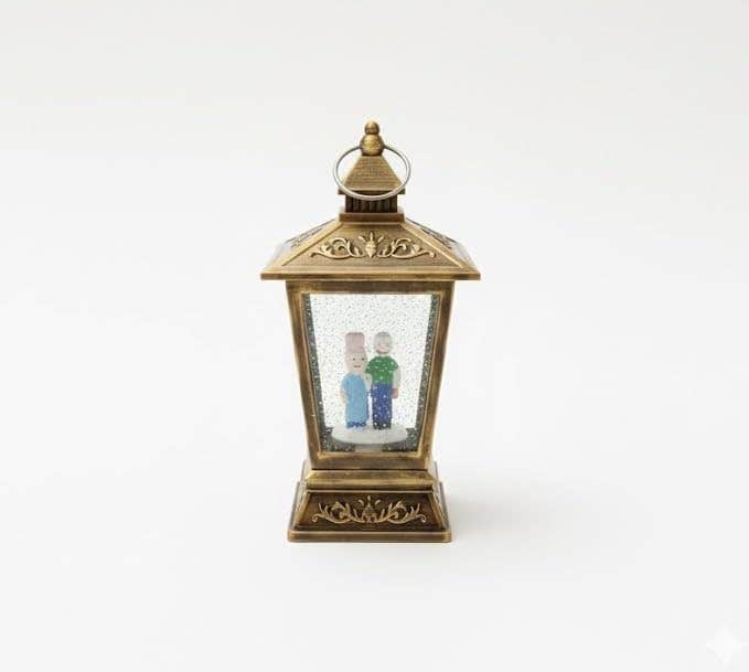 Ramadan Lantern Gold Acrylic Bogi Character with Tone Large Size Festive Home Decor