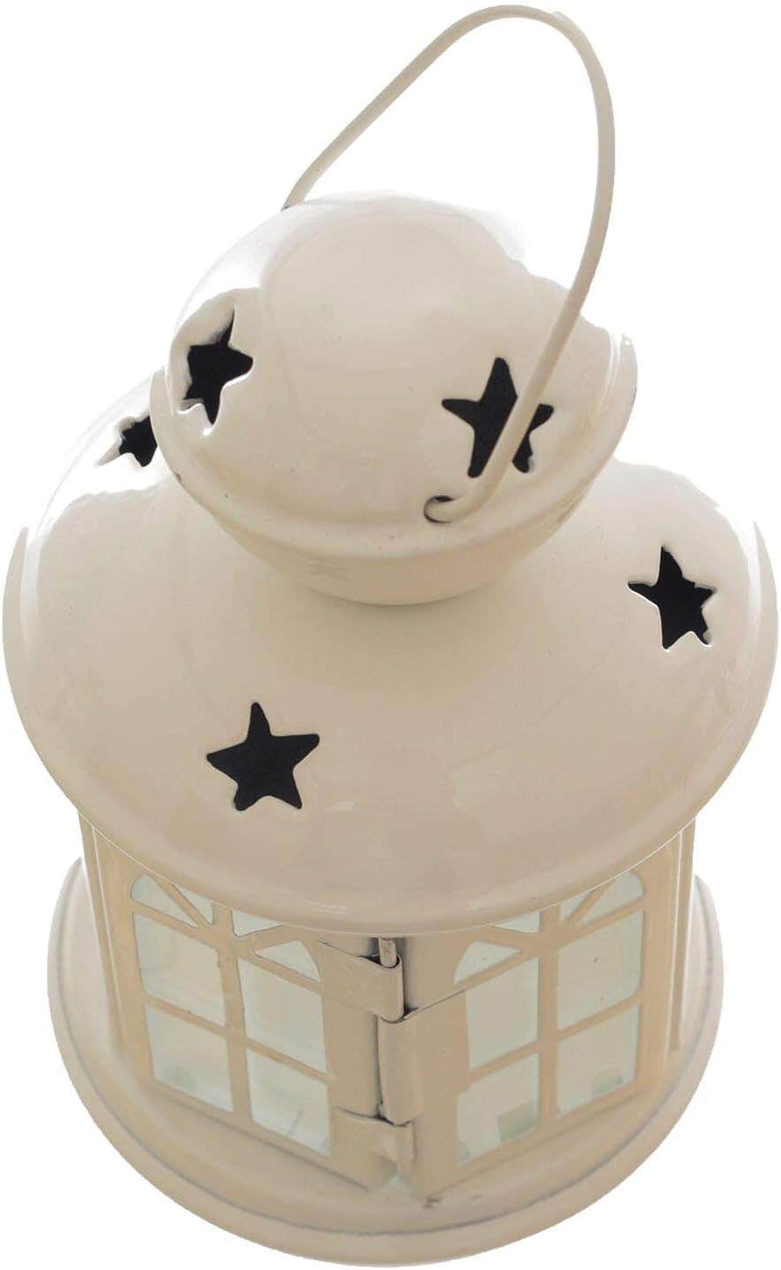 Metal Ramadan Lantern For Small Candles - White Clear