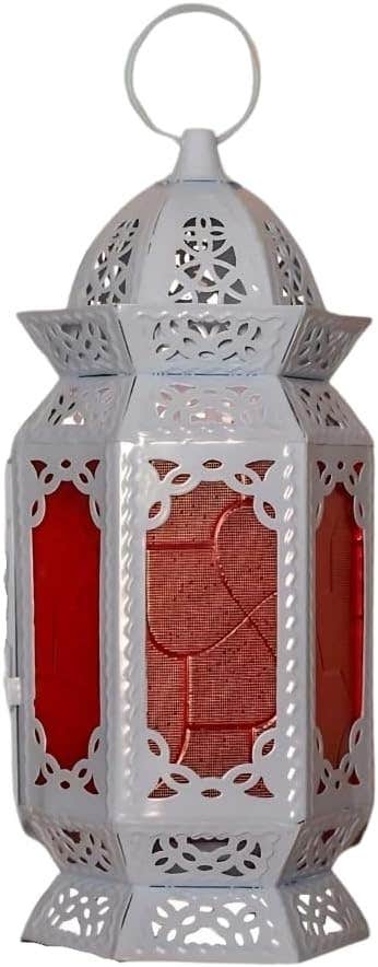 LC Acrylic Large Rose Metal Lantern - White | Home Decor | Elegant Design