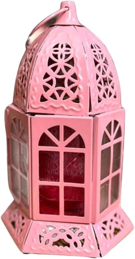 Small Metal Ajour Lantern - Pink