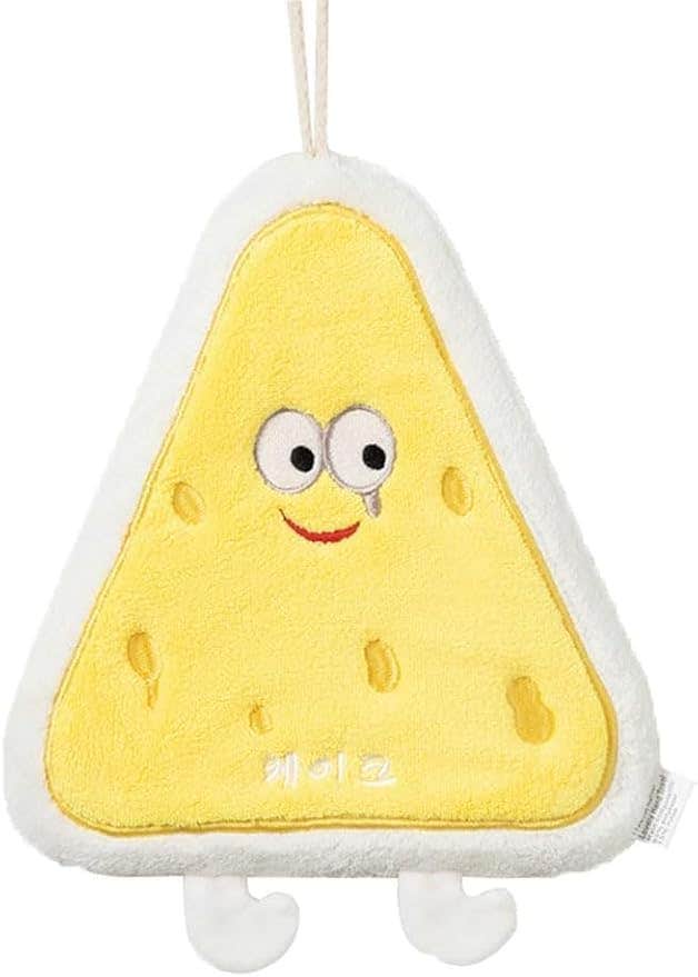 Cartoon Triangle Kitchen Towel with Hanging Loop