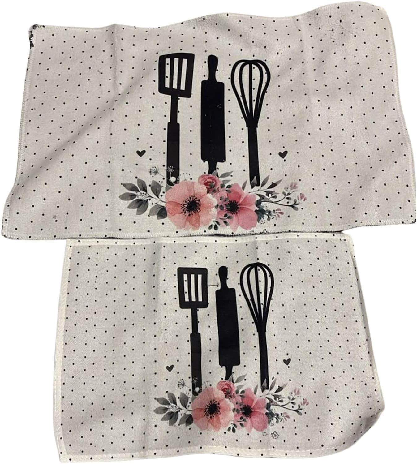 Aurora Polka Dots 2 Piece Microfiber Kitchen Towel Set