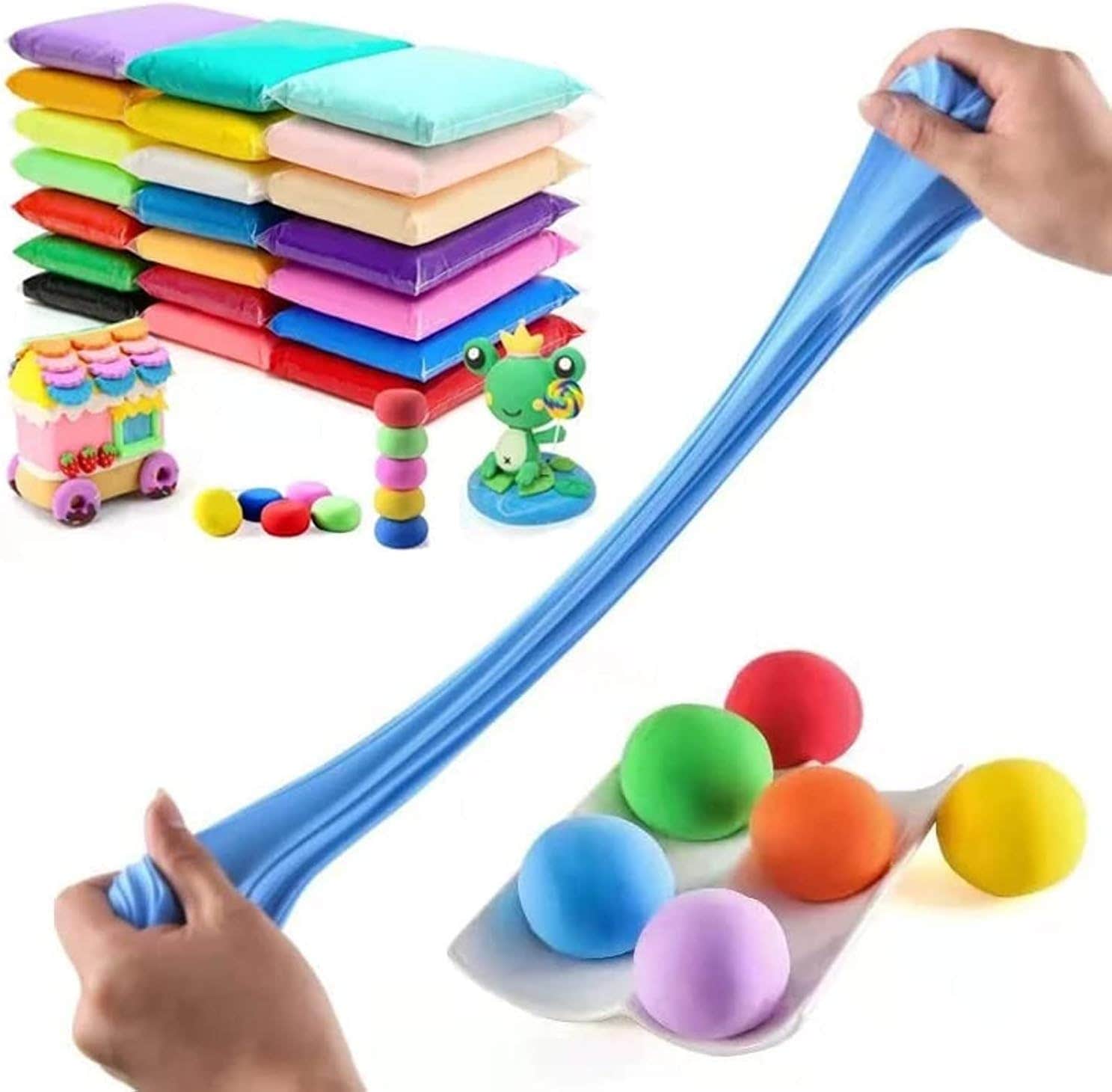 Wonka 12 Color Multicolor Polymer Clay DIY Toy with 3 Educational Gadgets