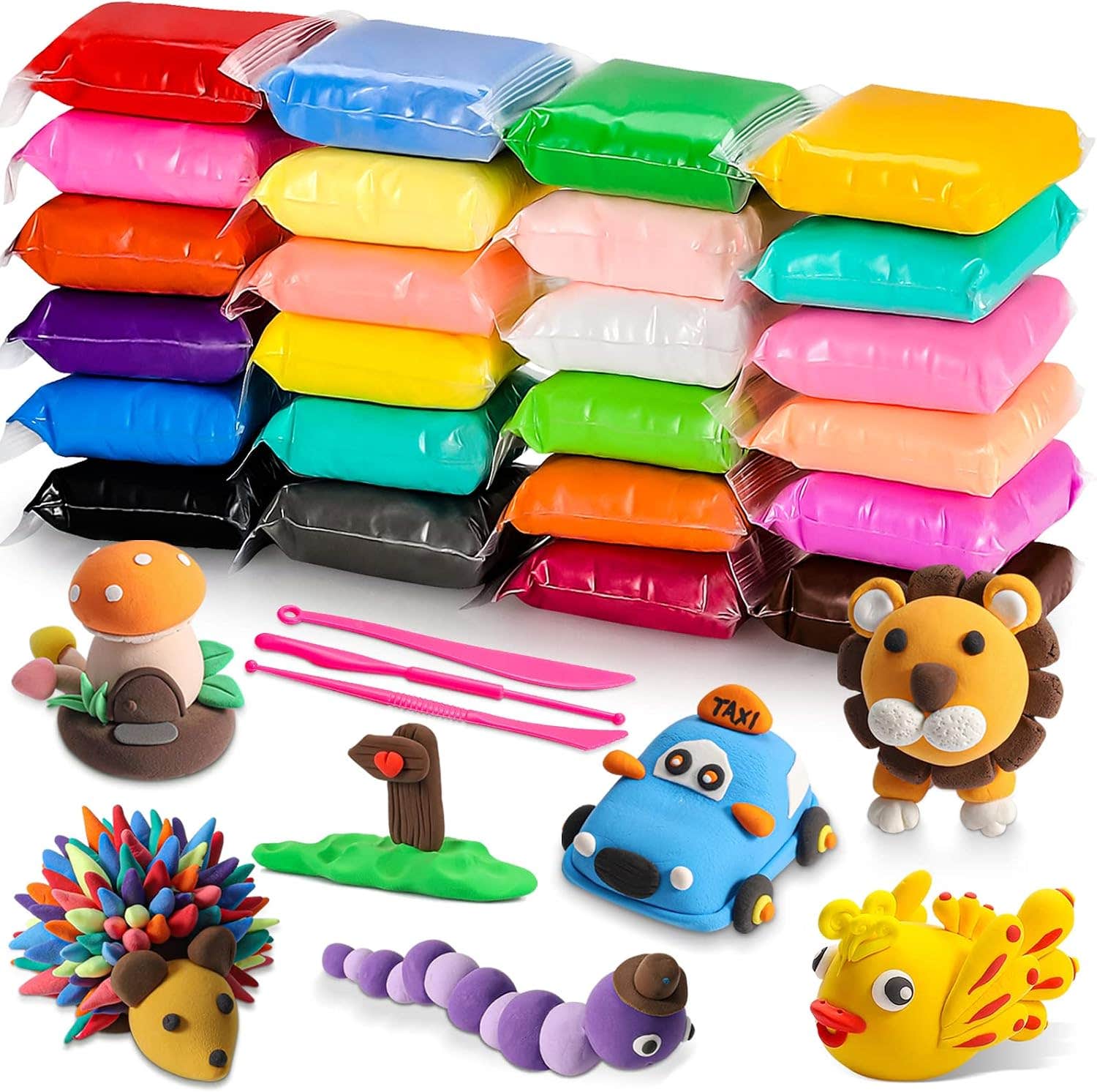 CiaraQ Air Dry Modeling Clay Kit - 24 Colors, Non-Toxic, Kids Craft Set
