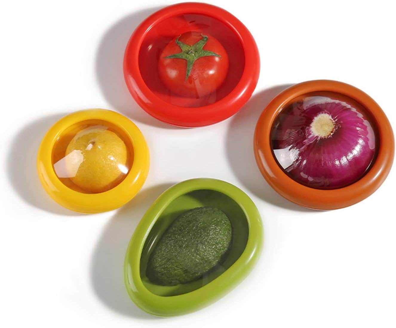 YYYFEI Vegetable Shape Food Storage Containers Set - 4 Pack Refrigerator Fruit and Vegetable Savers