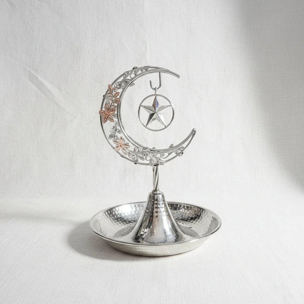 Modern Iron & Glass Candlestick Holder - Geometric Design