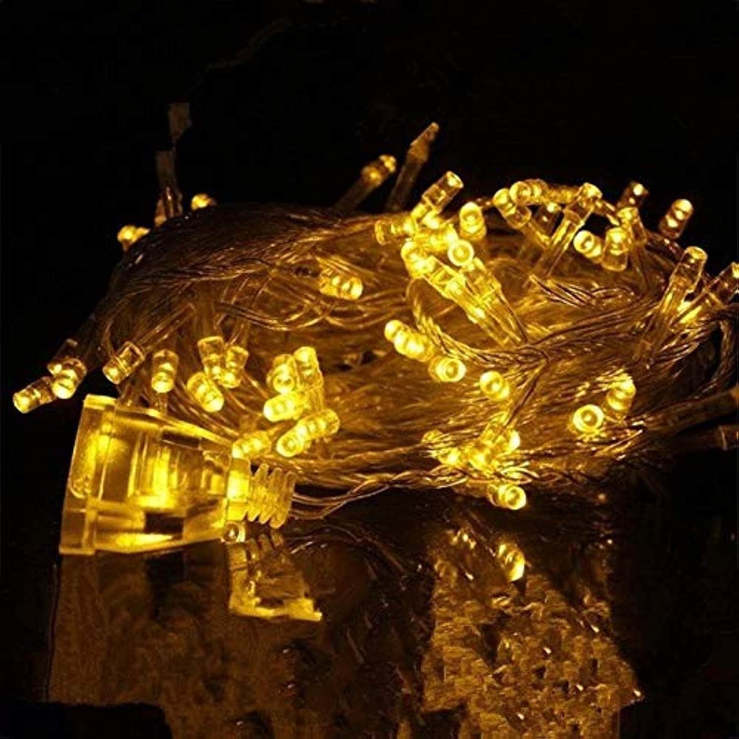 Portal Christmas Yellow LED String Fairy Lights - 10m Indoor-Outdoor - Gold - Adjustable - OVA Store