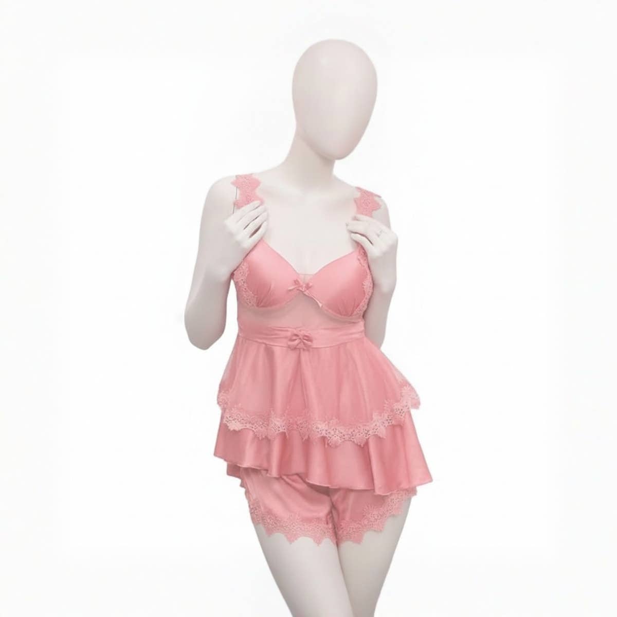 Women's Satin Set - Gamal Sons, Satin & Lace, 2-Piece, Model GS-271-51491