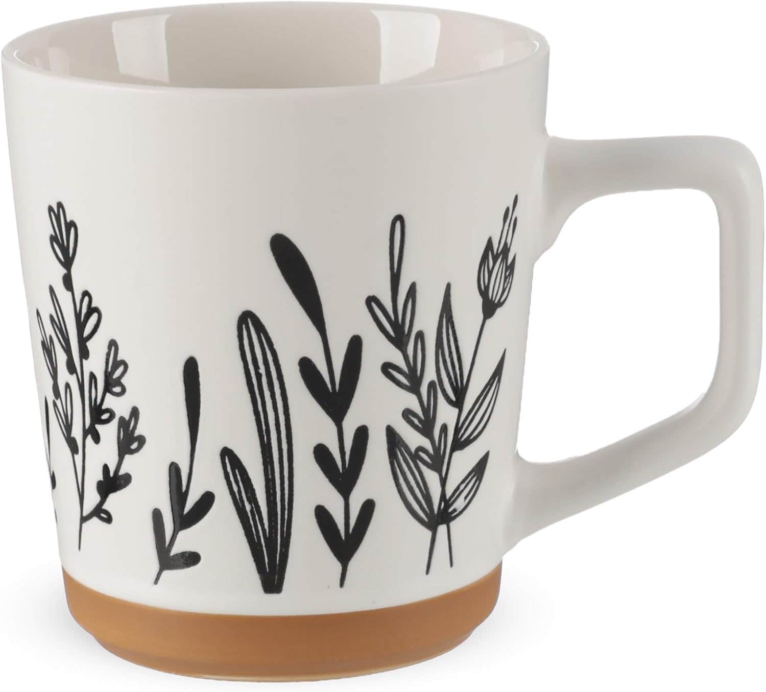 Coffee Mug, Large Size, Flower Design, Porcelain