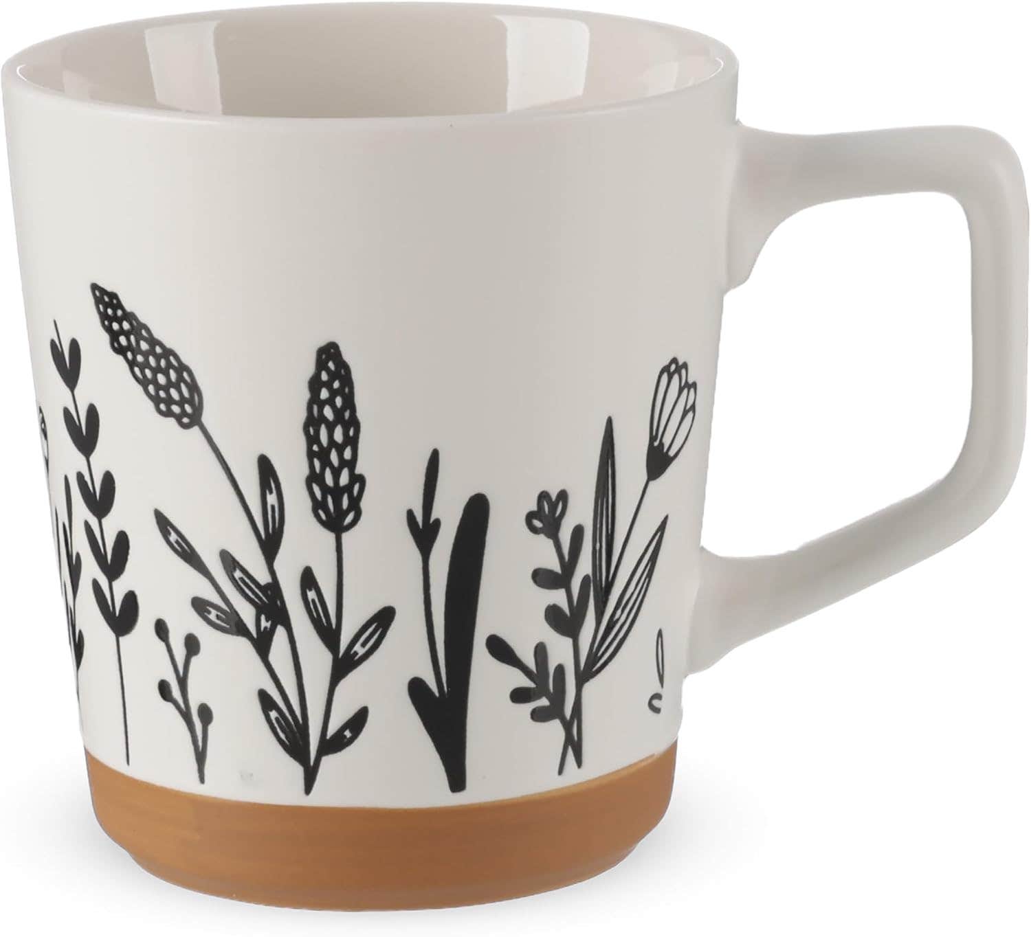 Coffee Mug, Large Size, Tuft Design, Porcelain - White