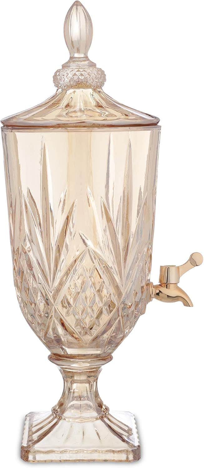Champagne Glass Juice Dispenser with Rose Gold Spigot - 3L Capacity