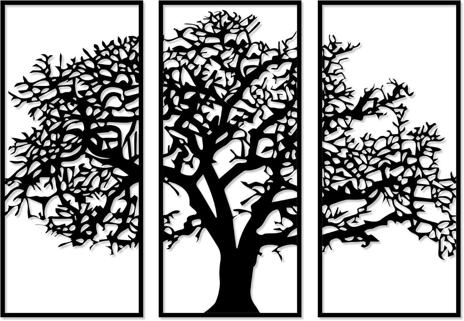 Home Gallery Winter Tree Wooden Wall Art | 80x130 cm | Modern Decorative Sculpture
