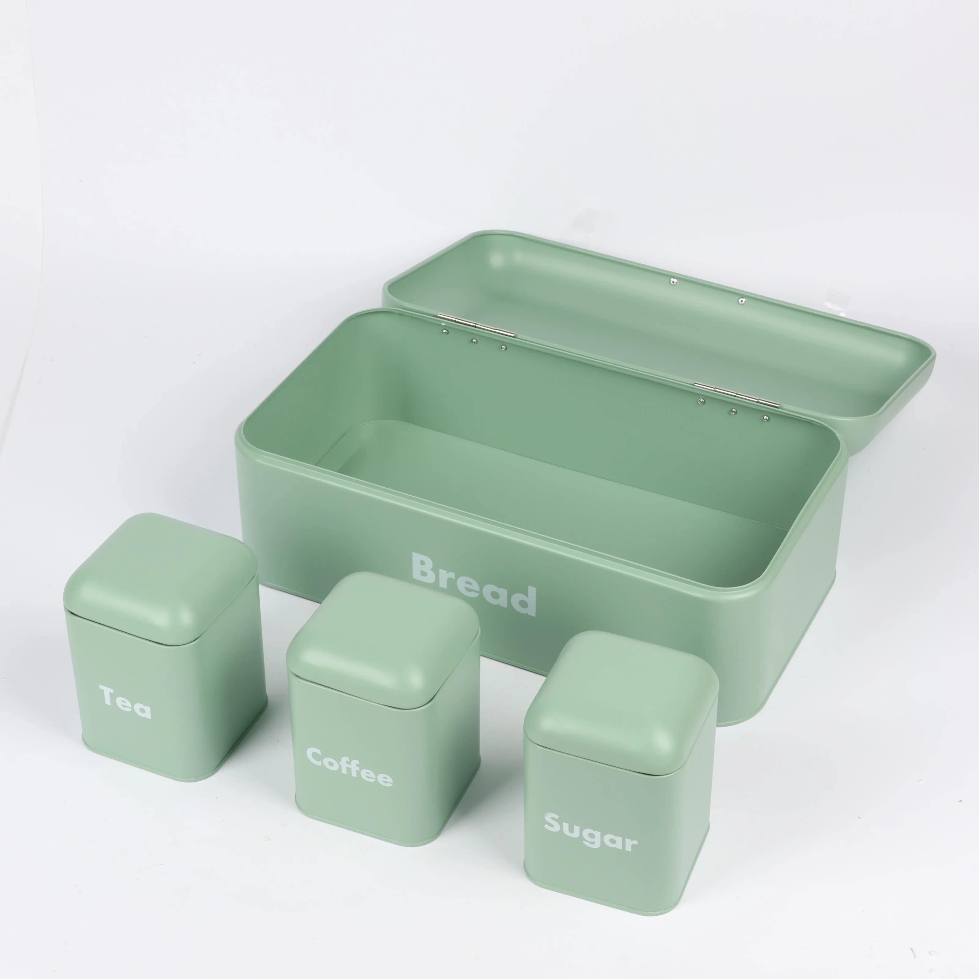 Sleek Juvale Stainless Steel Bread Box & Canister Set