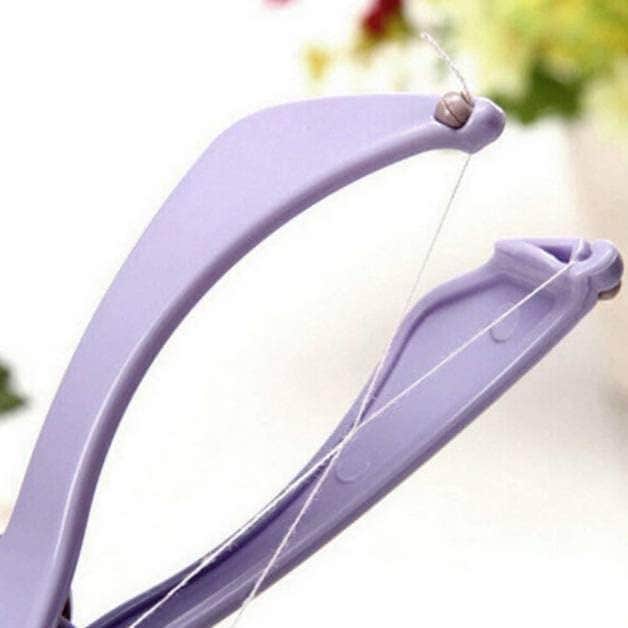 Professional Eyebrow and Facial Hair Threading System - Purple Plastic Tweezers
