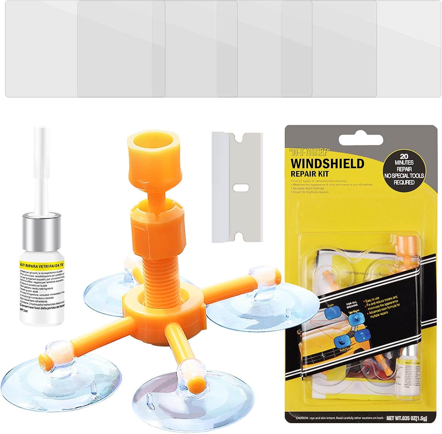zeBrush Car Windshield Repair Kit for Bulls-Eye & Star Cracks