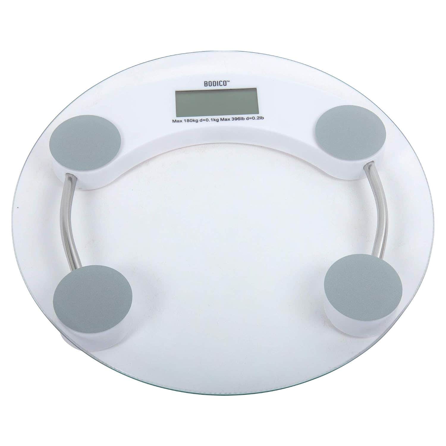 Bodico Modern and Sleek Tempered Glass Bathroom Digital Body Scale, 11 x 11 inches, Clear