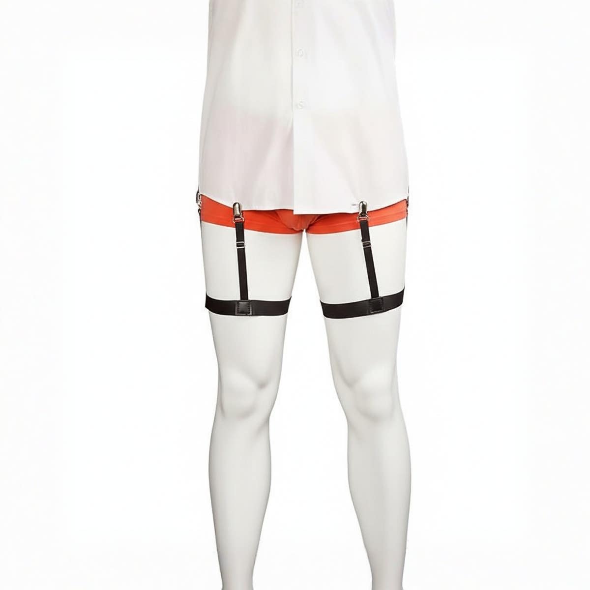 Adjustable Mens Shirt Stays Elastic Straps Suspenders Clips