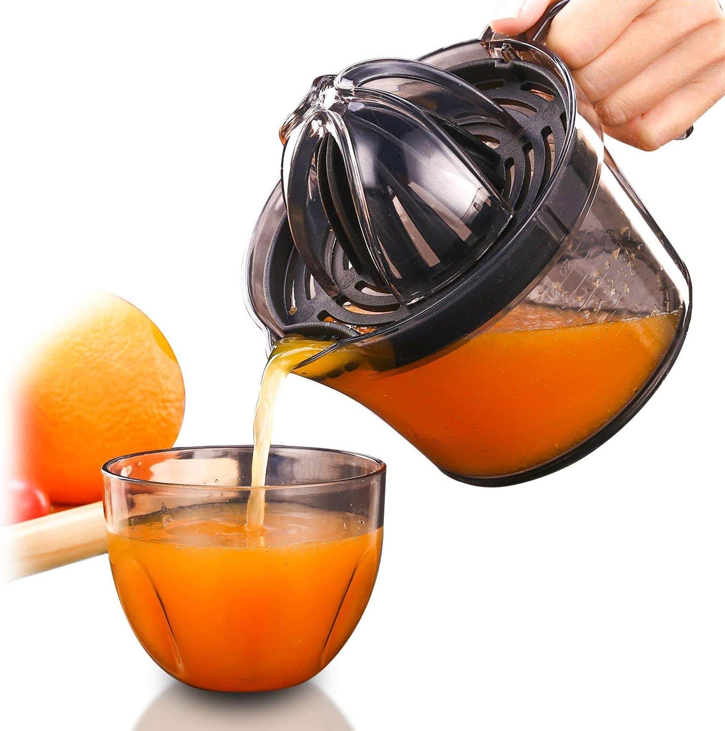 Sunhanny Citrus Juicer, Manual Squeezer for Oranges & Lemons, BPA-Free, Black, 0.5L