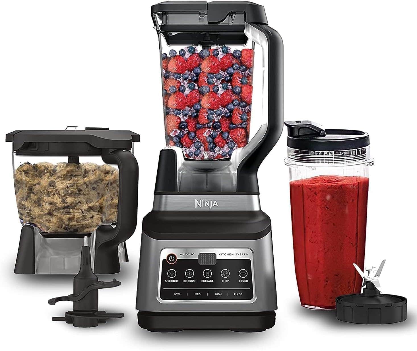 Ninja Professional Plus Kitchen System BN801, 1200W Blender with Auto-iQ, Food Processor, Black/Grey
