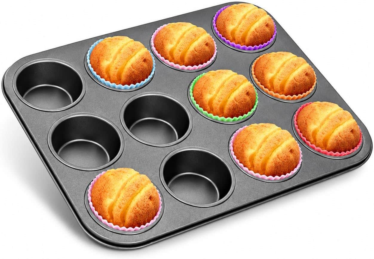 12-Cup Non-Stick Cupcake Baking Pan Durable Muffin Mold for Baking 12 Cupcakes at Once Imported