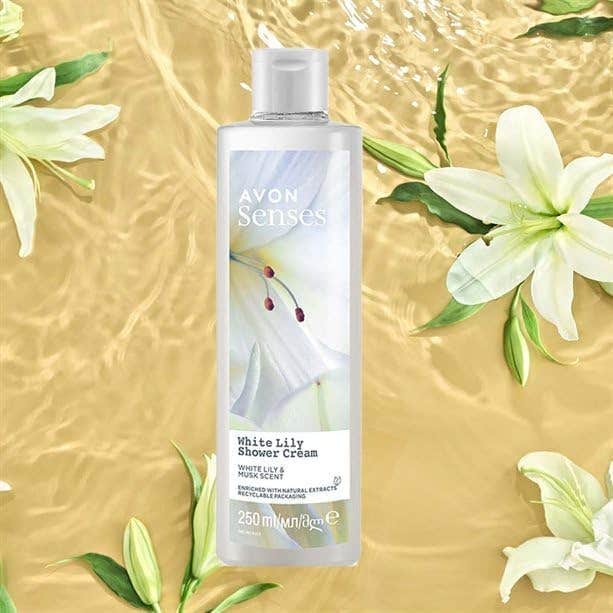 Avon Senses White Lily Shower Cream - 250ml - White Lily & Musk Scent