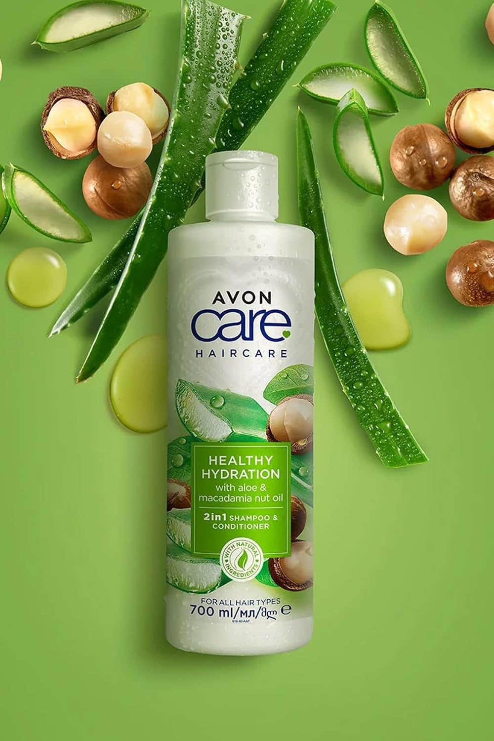 Avon Care Healthy Hydration 2-in-1 Shampoo & Conditioner with Aloe Vera and Macademia Nut Oil, 700ml