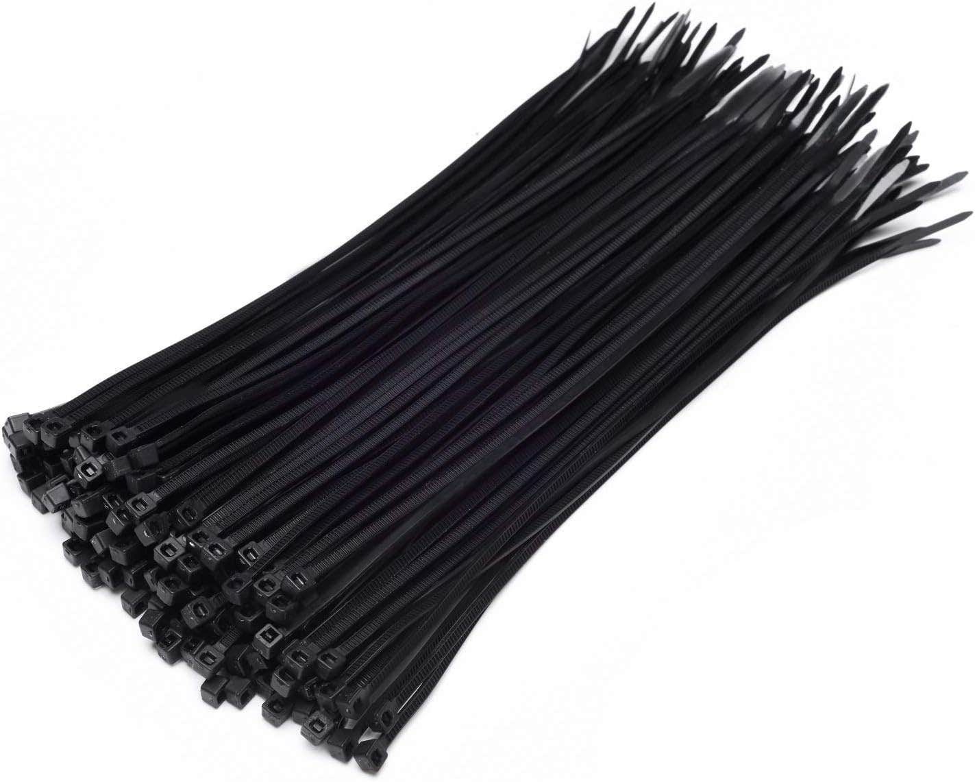 100 Pack 20 CM Black Nylon Cable Ties - Self-Locking Zip Ties for Home, Office, Garage