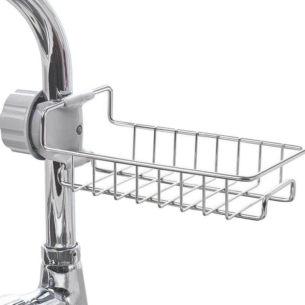 Faucet shelf stainless steel kitchen storage rack soap rag sponge holder racks