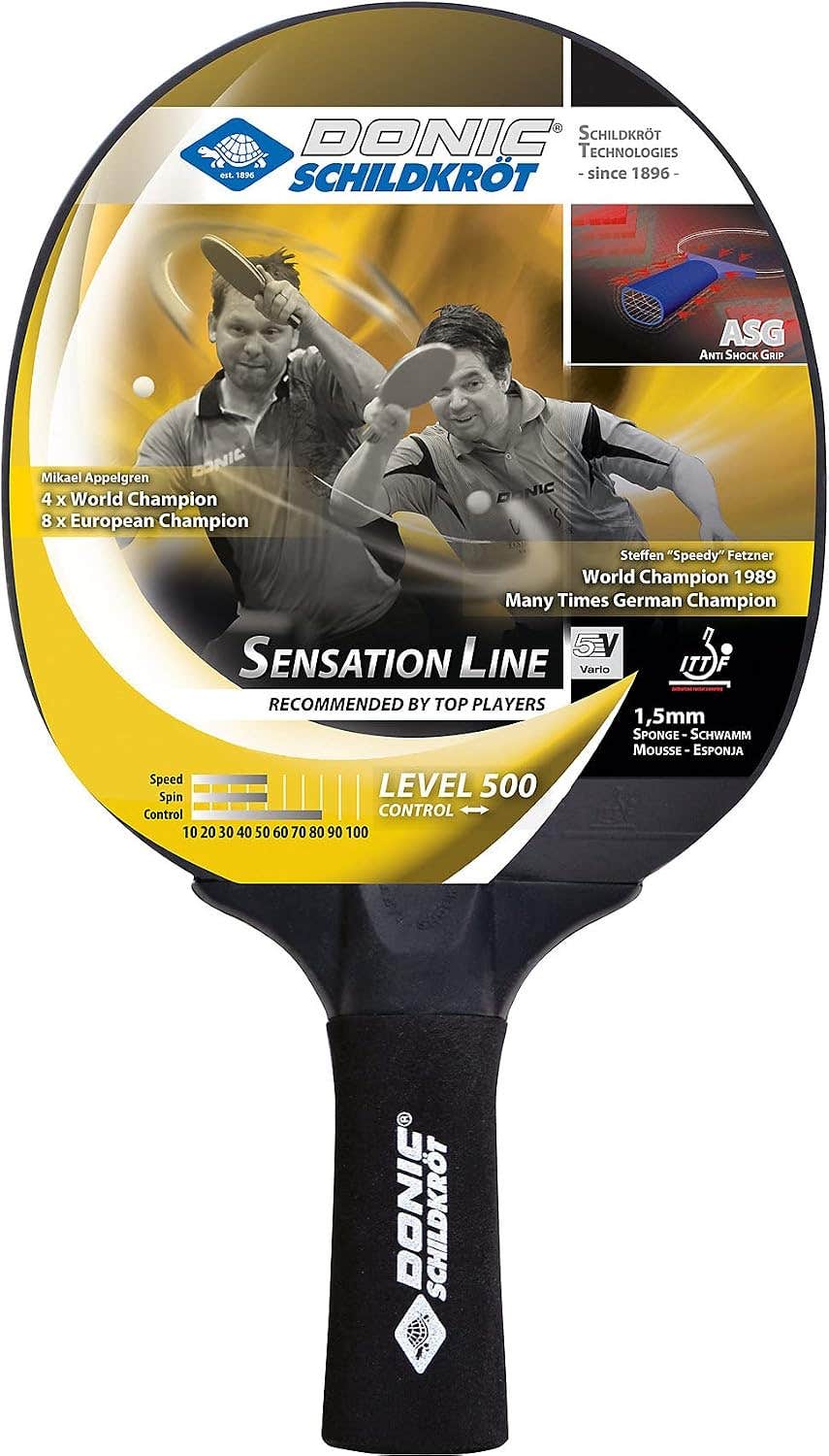 Donic-Schildkroet Donic Sensation Table Tennis Racket, Level 500 - Multi Color