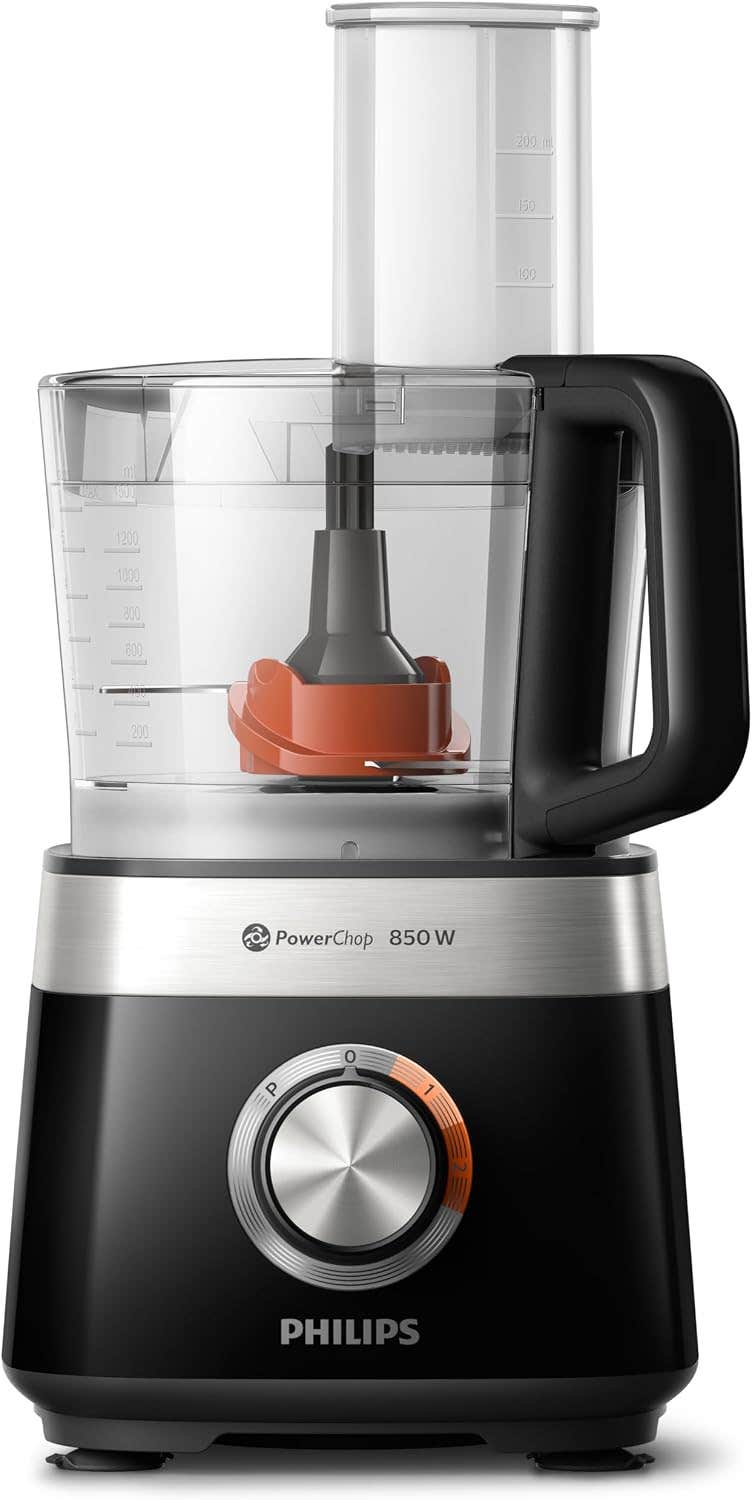 Philips Compact food processor - 850W, 2.1L, 31 functions, PowerChop technology, Black - HR7530/10