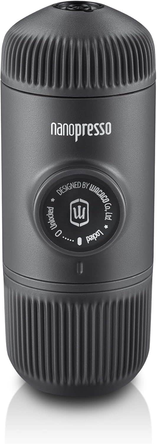 WACACO Nanopresso Portable Espresso Maker, Upgrade Version of Minipresso, 18 Bar Pressure, Extra Small Travel Coffee Maker, Manually Operated, Compatible with Ground Coffee