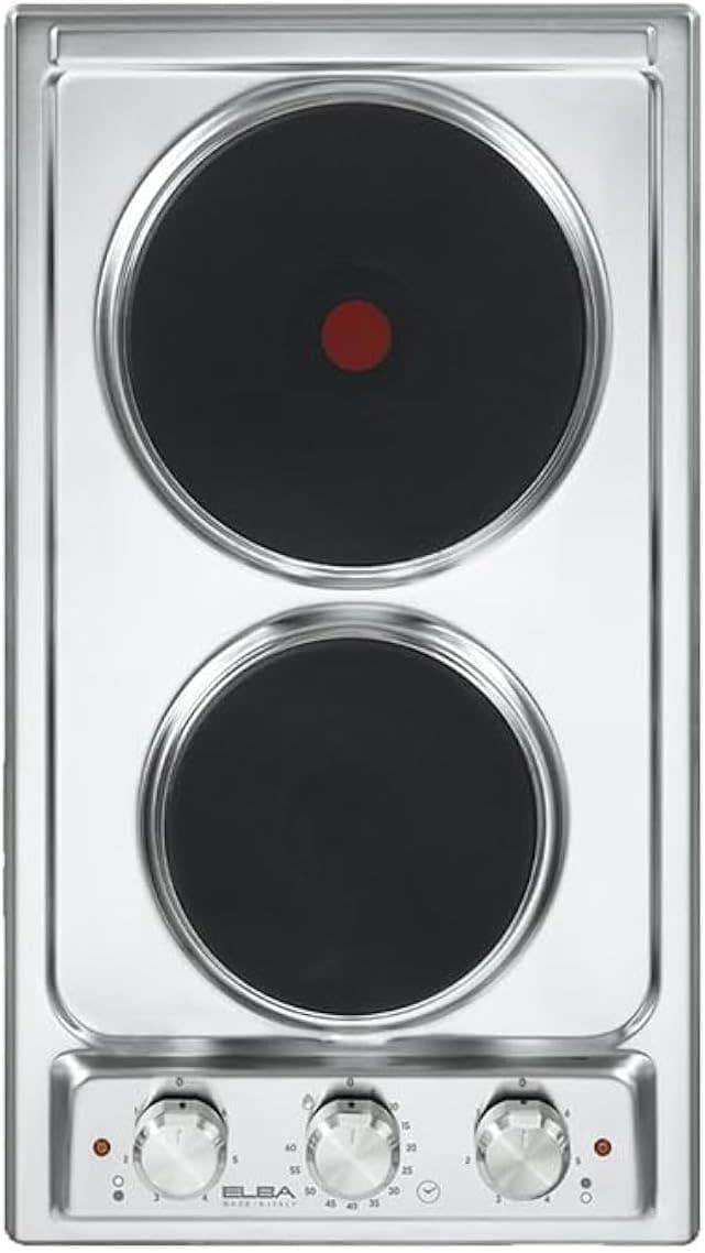 Elba Cooker -Electric Hob Built-In, 2 Burners, Stainless Steel 30 cm - EN30-02TXD