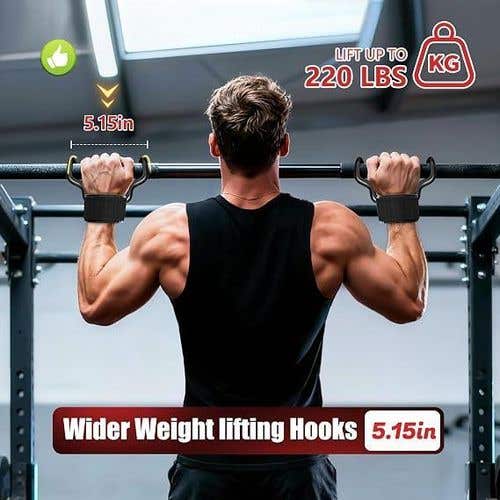 Weightlifting Hooks with Wrist Support - Gym and Lifting Exercises