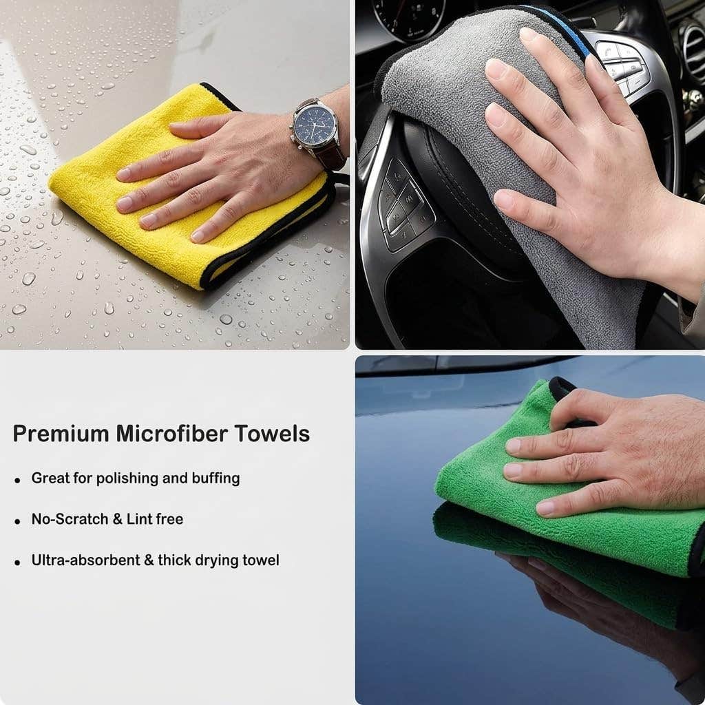 Generic Large Microfiber Cleaning Cloths (2-Pack) - Multi-Purpose for Car, Kitchen, Wood - Floral Embossed Pattern